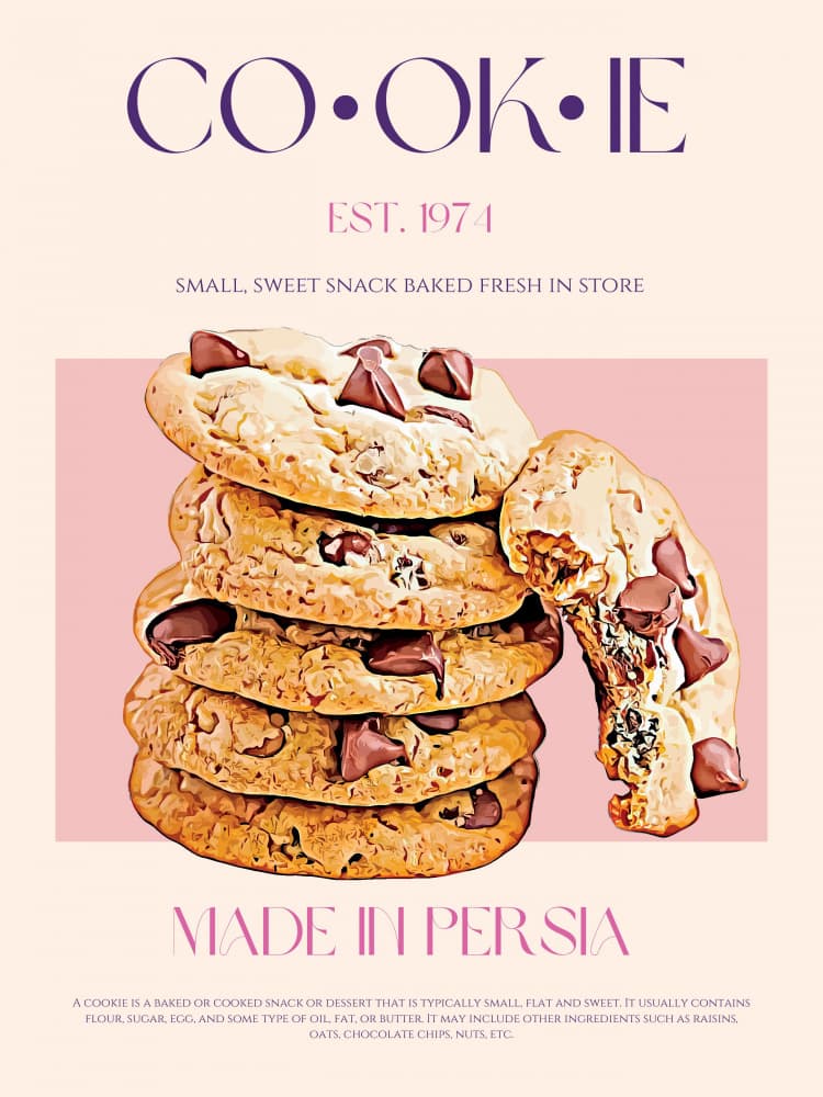 Stacked Chocolate Chip Cookies by Nazma Khokhar — canvas wall art