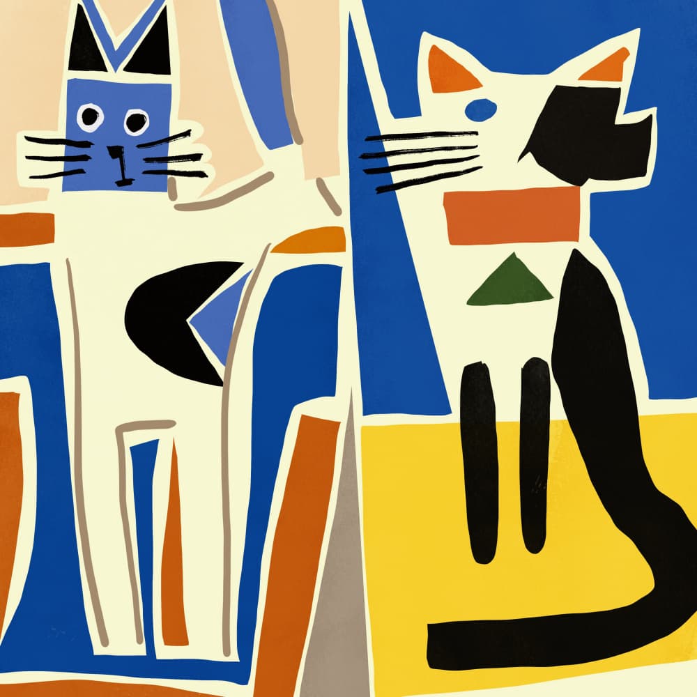 Colorful Modern Cats by Little Dean — canvas wall art