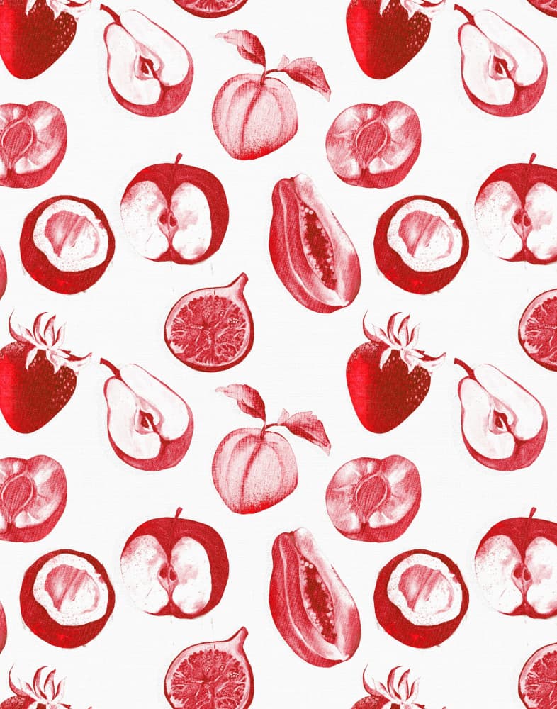 Red Fruit Pattern by Josie George — canvas wall art