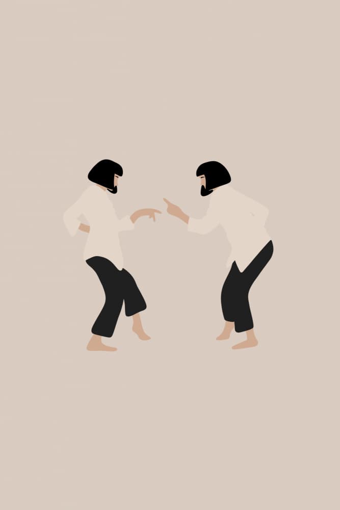 Playful Dance Partners by Anne-Marie Volfova — canvas wall art