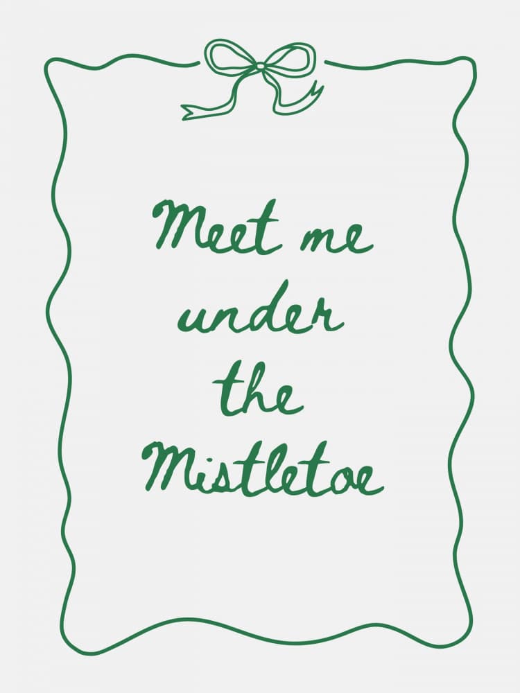 Meet Under Mistletoe by Jolly and Dash — canvas wall art