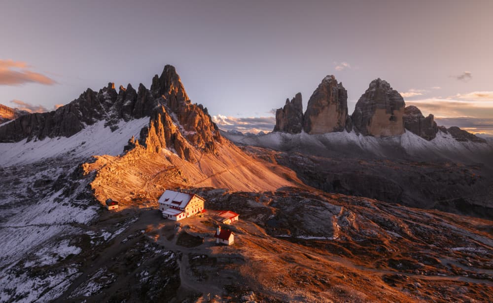 Dolomites Golden Peaks by Leechee Z — canvas wall art