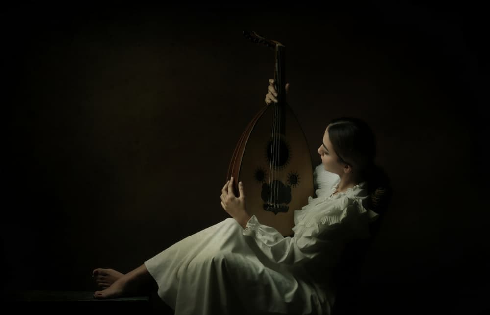 Elegant Oud Player by Moein Hasheminasab — canvas wall art