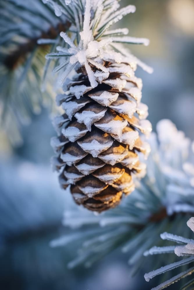 Frosty Pinecone Burst by Treechild — canvas wall art