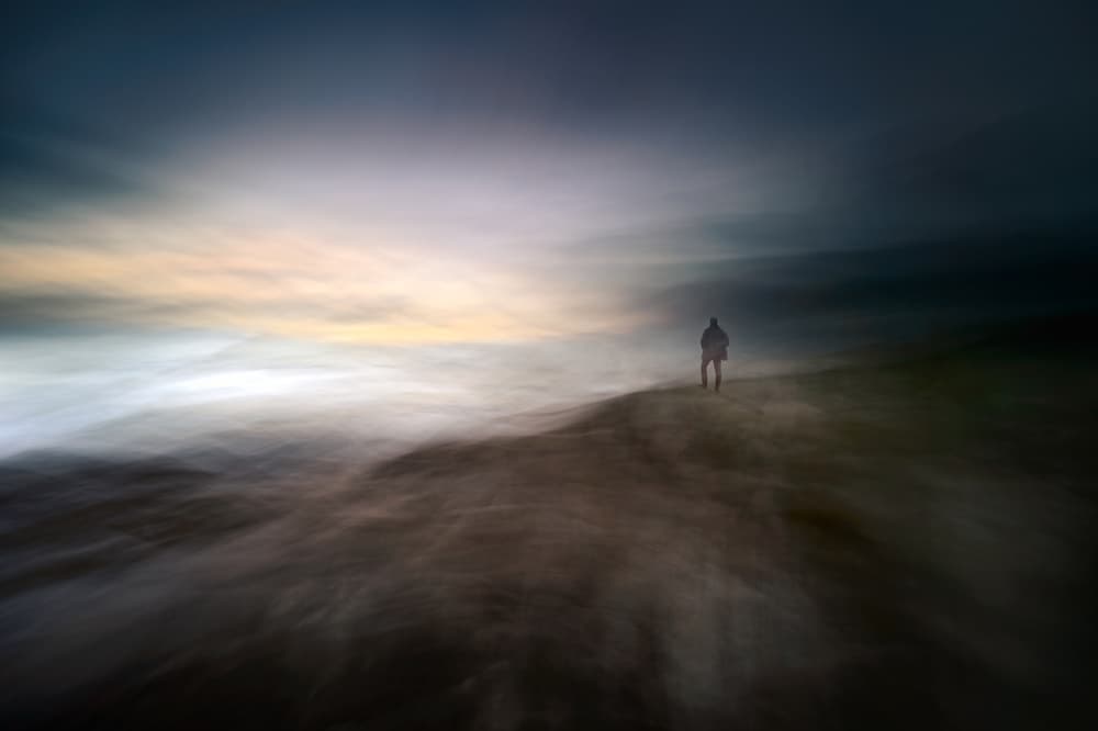 Solitary Figure Ocean Mist by Santiago Pascual Buye — canvas wall art