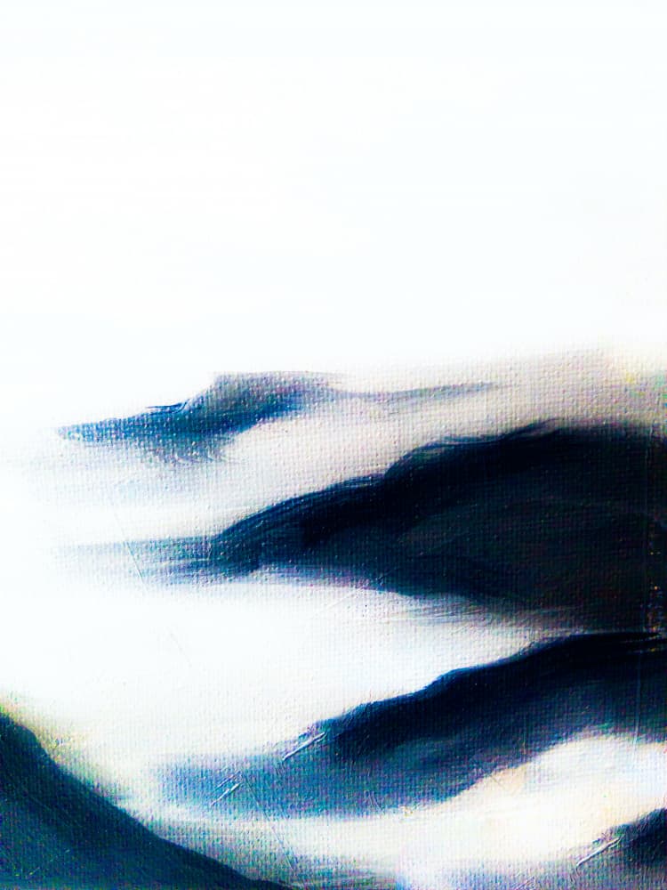 Abstract Blue Waves by Ejaaz Haniff — canvas wall art