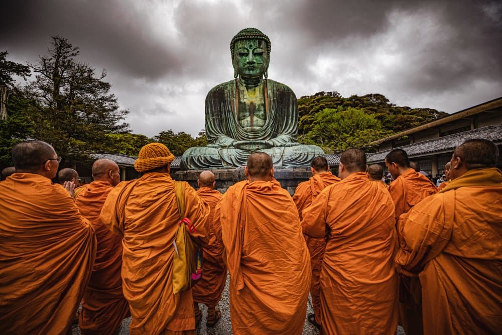 Buddhist Monks Kamakura Buddha by Marco Tagliarino — canvas wall art