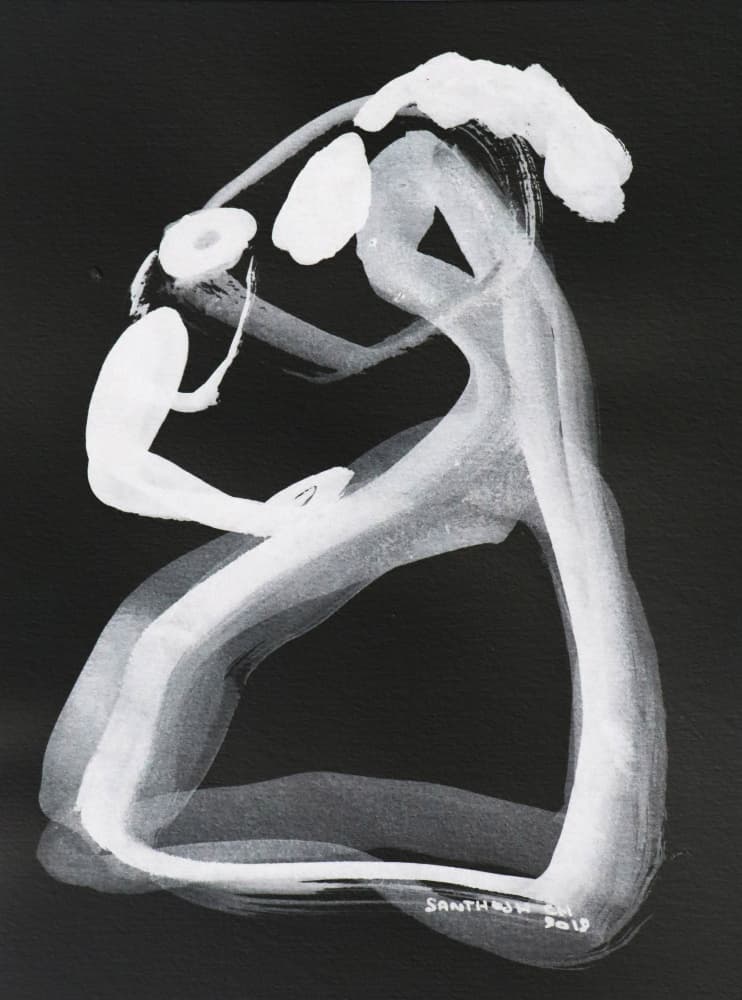 Crouching Expressive Figure by Santhosh ch — canvas wall art