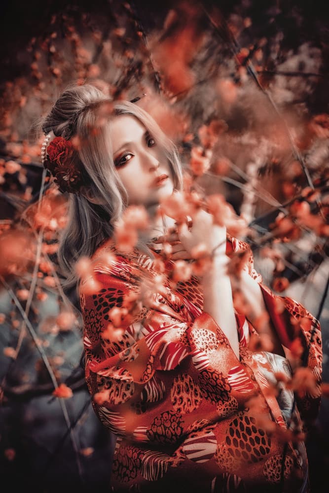 Ethereal Red Kimono by KOIKI — canvas wall art