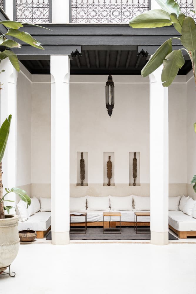 Serene Moroccan Courtyard by Henrike Schenk — canvas wall art