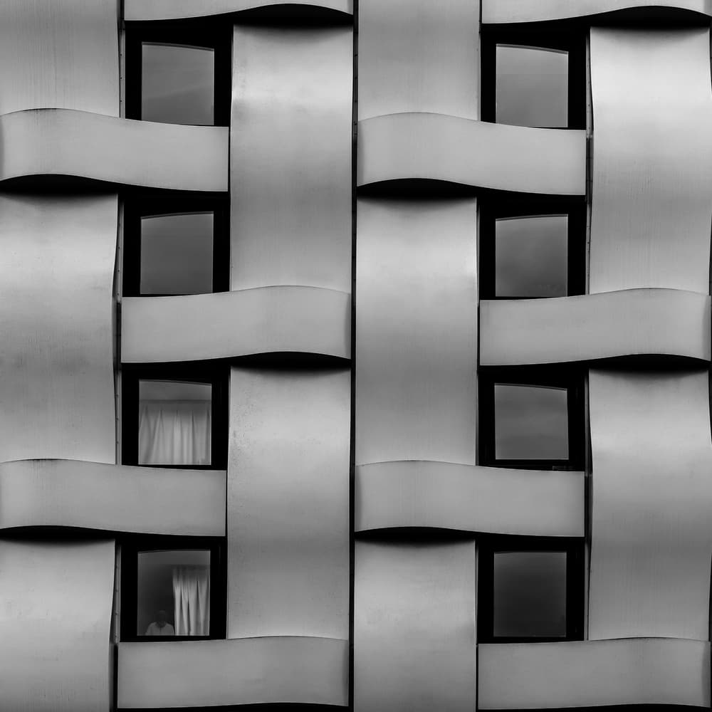 Interwoven Building Facade by Luc Vangindertael (laGrange) — canvas wall art