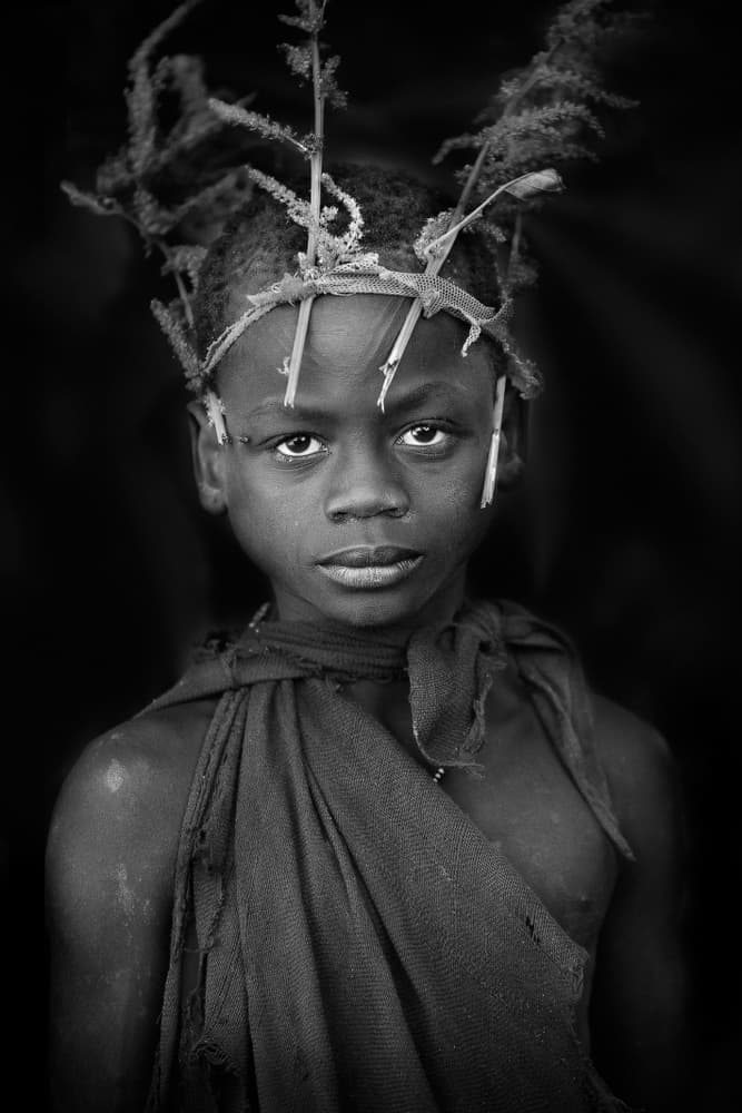 Indigenous Child's Gaze by Jose Beut — canvas wall art