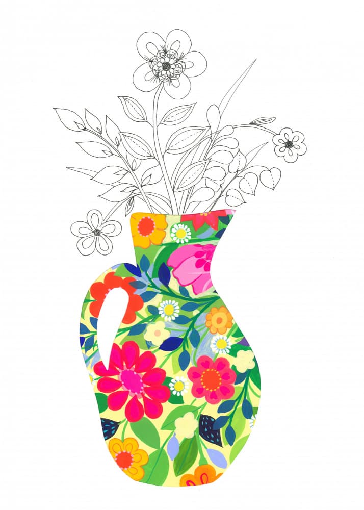 Colorful Floral Vase by Isabelle Brent — canvas wall art