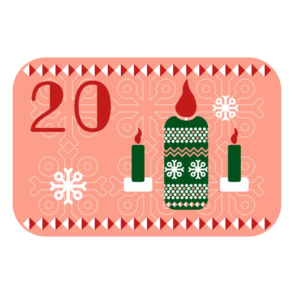 Festive Countdown Twenty by Marika Barsrsind β canvas wall art