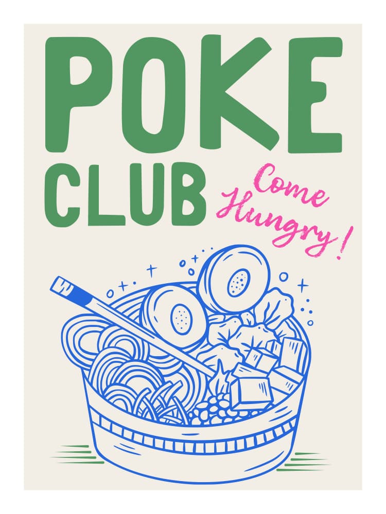 Poke Club Come Hungry by WallChart Art Studio — canvas wall art