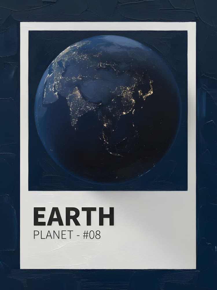 Planet Earth Night View by HUGO — canvas wall art