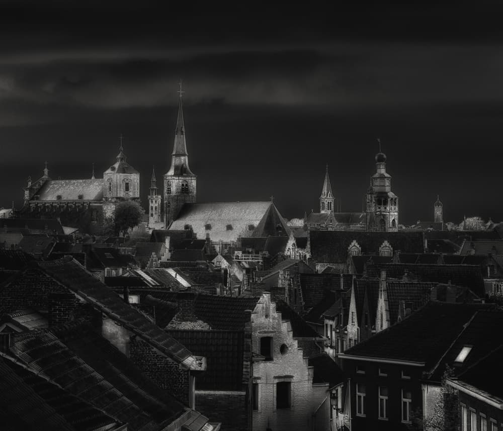 Historic City Rooftops by Yvette Depaepe — canvas wall art