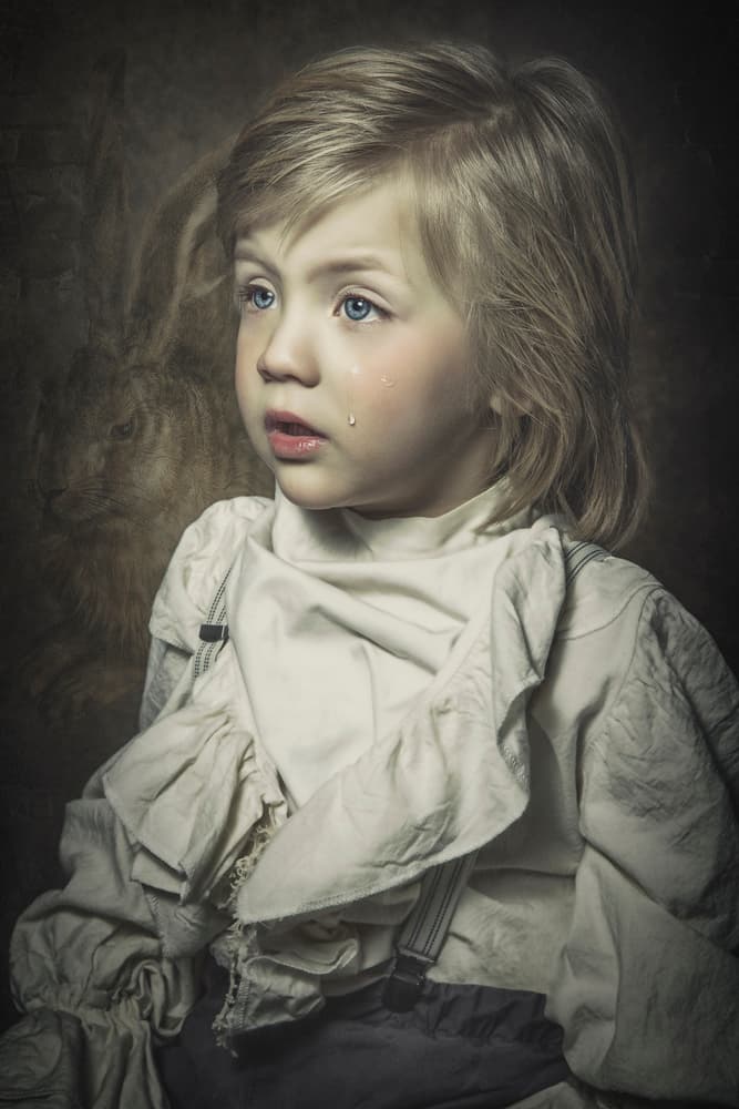 A Child's Sorrow by Carola Kayen-Mouthaan — canvas wall art