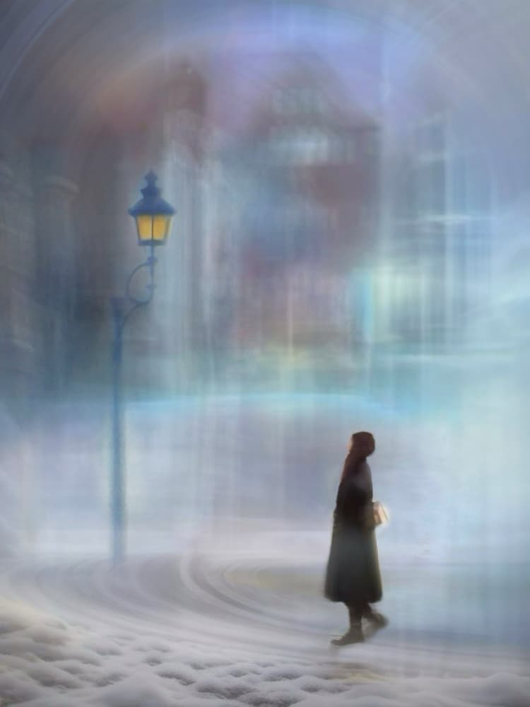 Dreamy Winter Walk by Weiwei — canvas wall art