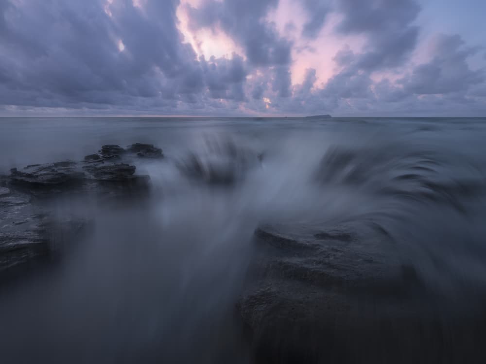 Misty Coastal Dawn by Cai ning — canvas wall art