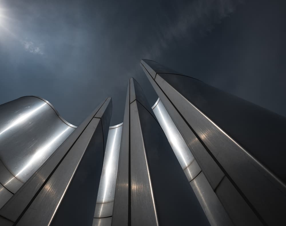 Sleek Metallic Architecture by Harry Verschelden — canvas wall art
