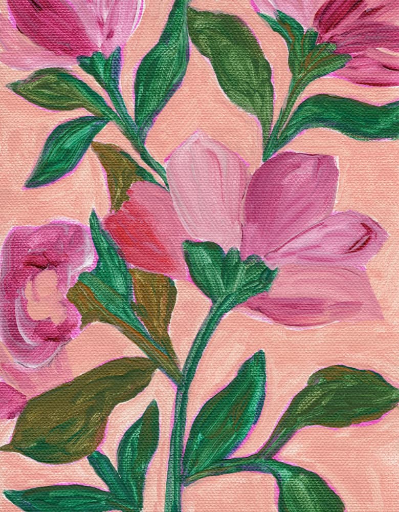 Vibrant Pink Blooms by Nikita Jariwala — canvas wall art