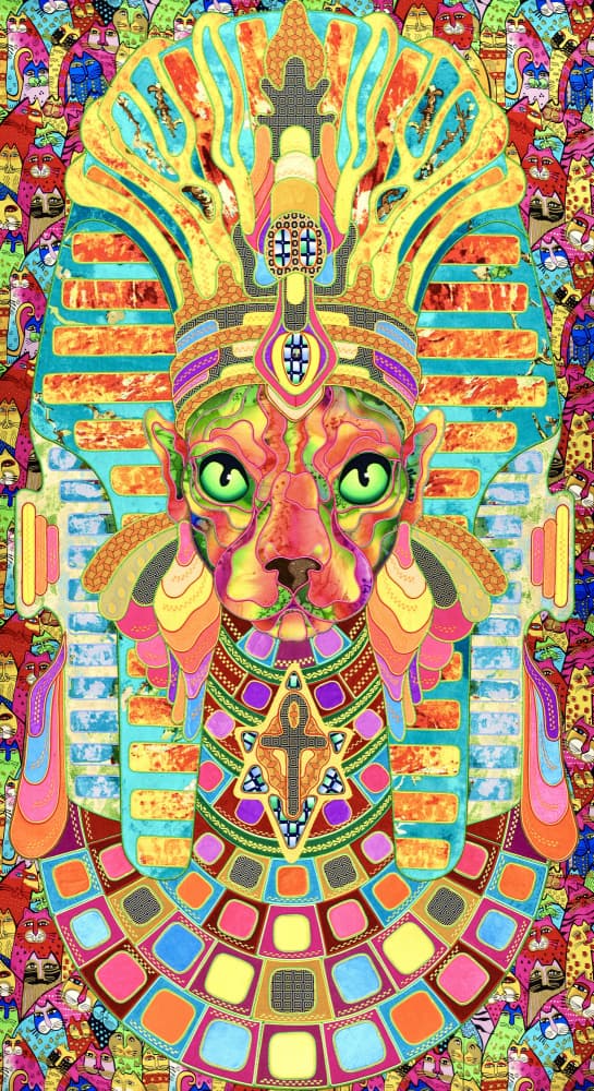 Vibrant Cat Pharaoh by Kostyantin Malginov — canvas wall art