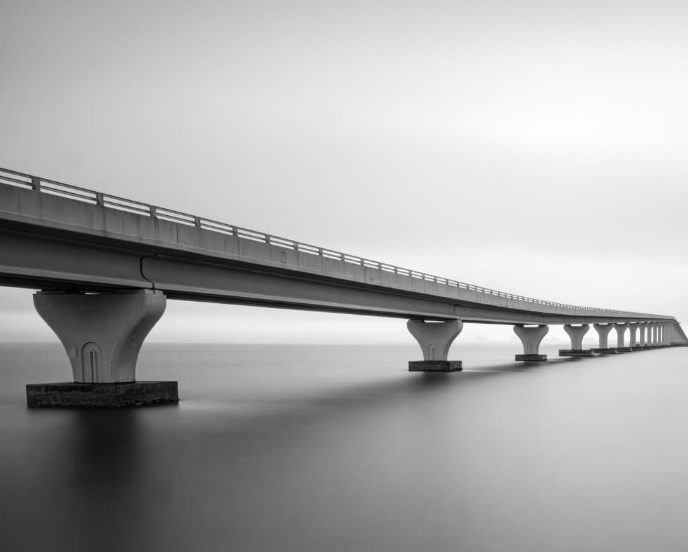 Serene Bridge Horizon by Liwen Tao — canvas wall art