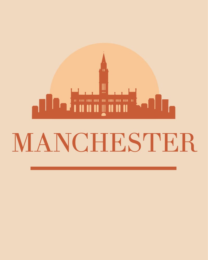 Manchester City Skyline by Emiliano Deificus — canvas wall art