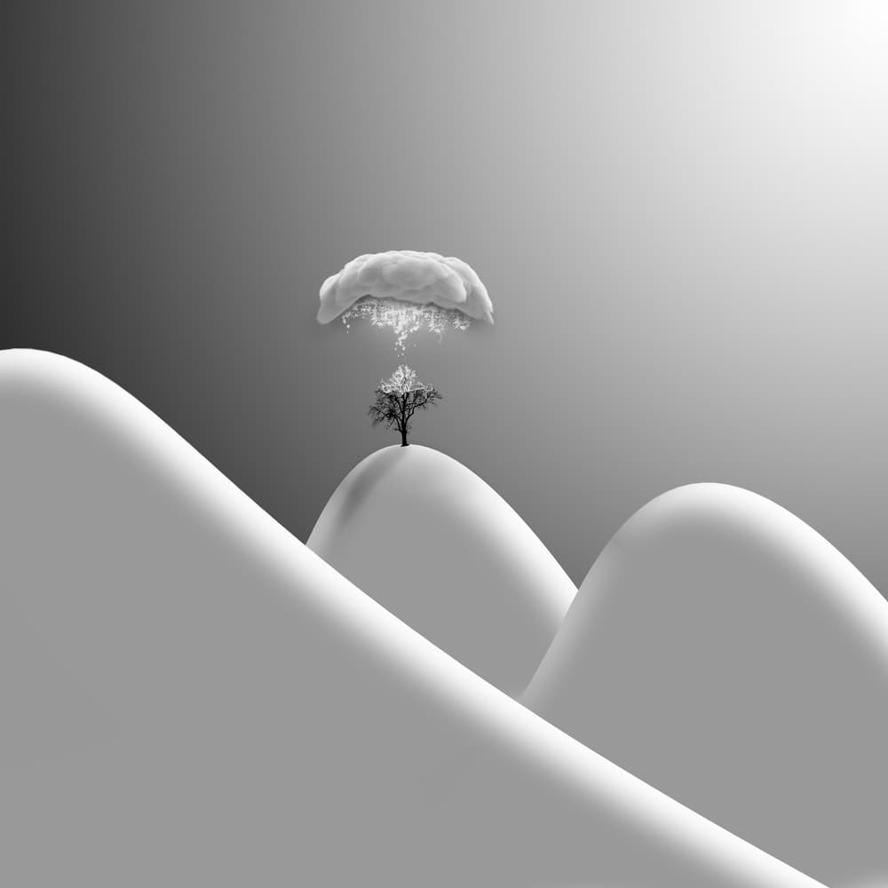 Cloud Over Bare Tree by Hadi Malijani (Malenjani) — canvas wall art