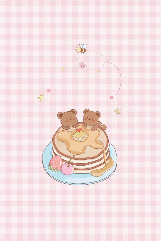 Cute Bear Pancake Breakfast by Xuan Thai — canvas wall art
