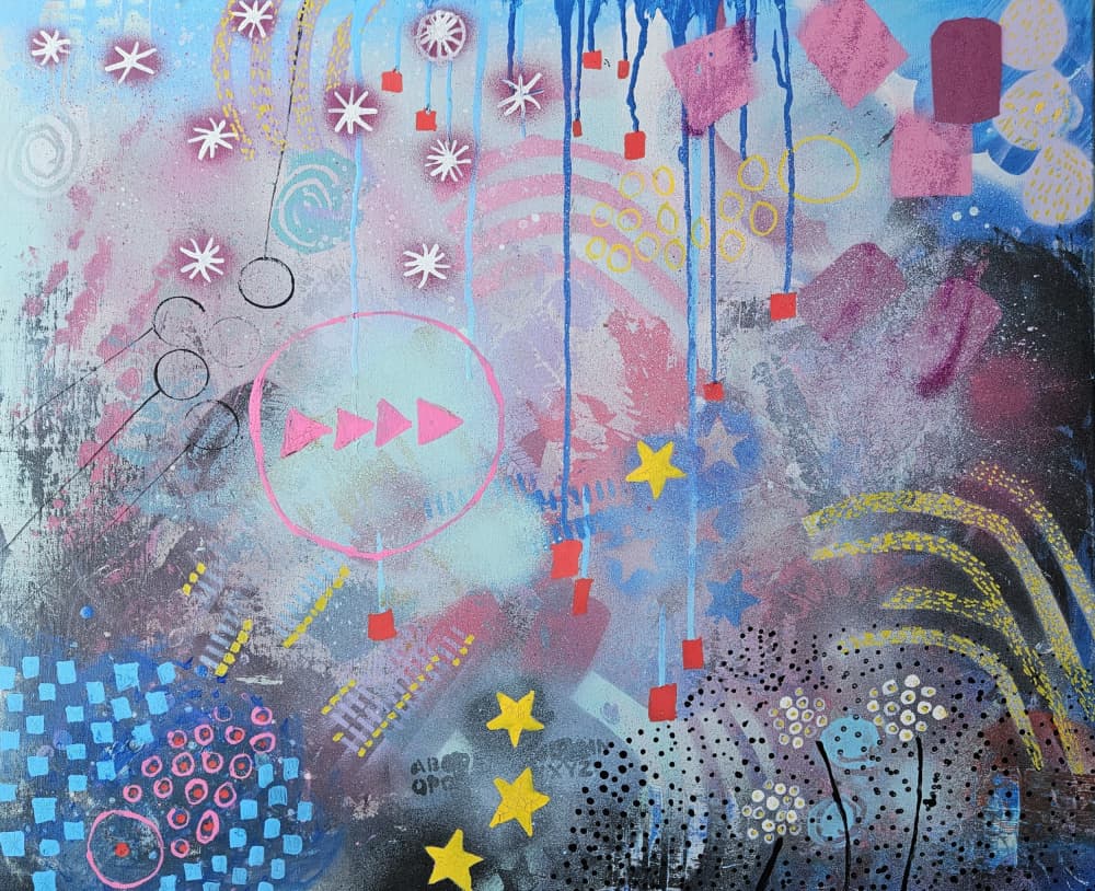 Vibrant Abstract Play by Olea Huuska — canvas wall art