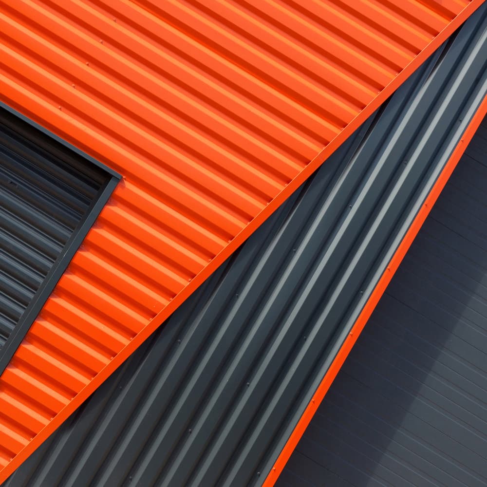 Abstract Orange Gray Geometry by Jeroen van de Wiel — canvas wall art