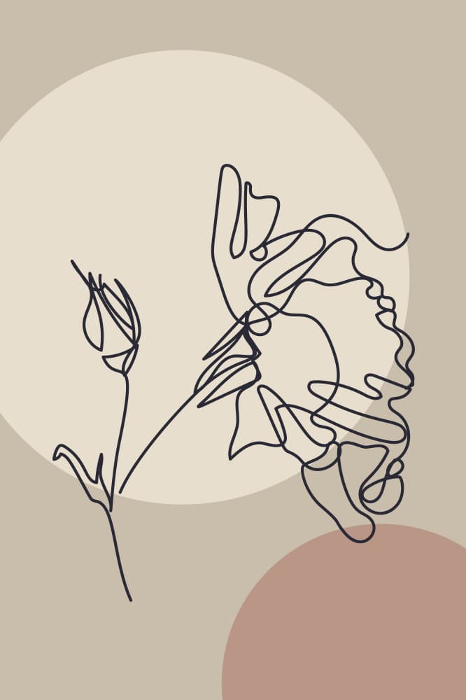 Elegant Flower Drawing by Anna Rose — canvas wall art