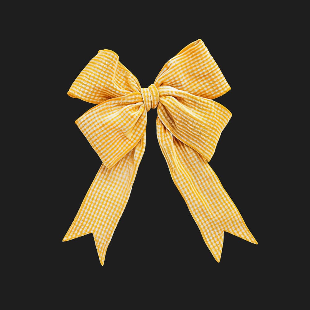 Yellow Gingham Bow by Marika Barsrsind β canvas wall art