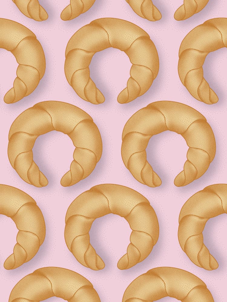 Golden Croissant Pattern by Thoth Adan — canvas wall art