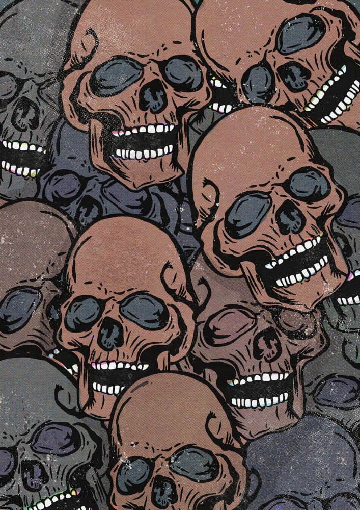 Pile Of Laughing Skulls by Nicholas — canvas wall art