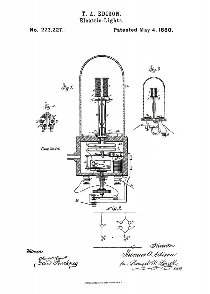 Edison Light Bulb Patent by Andreas Magnusson — canvas wall art