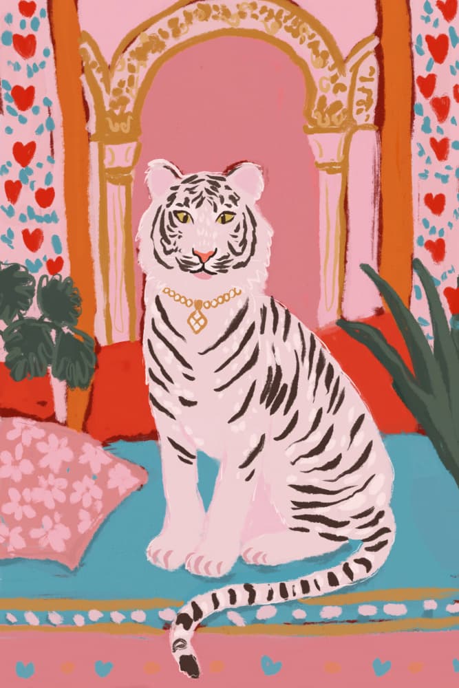 Palace tiger by Treechild — canvas wall art