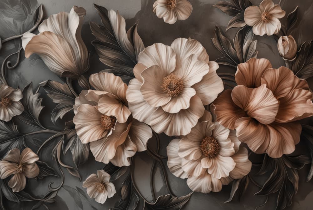Sculpted Floral Relief by Andrea Haase — canvas wall art