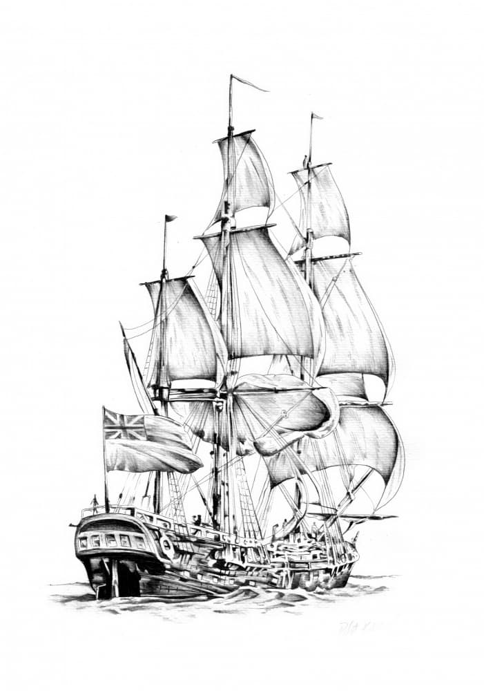 Historic Tall Ship by Kulik — canvas wall art