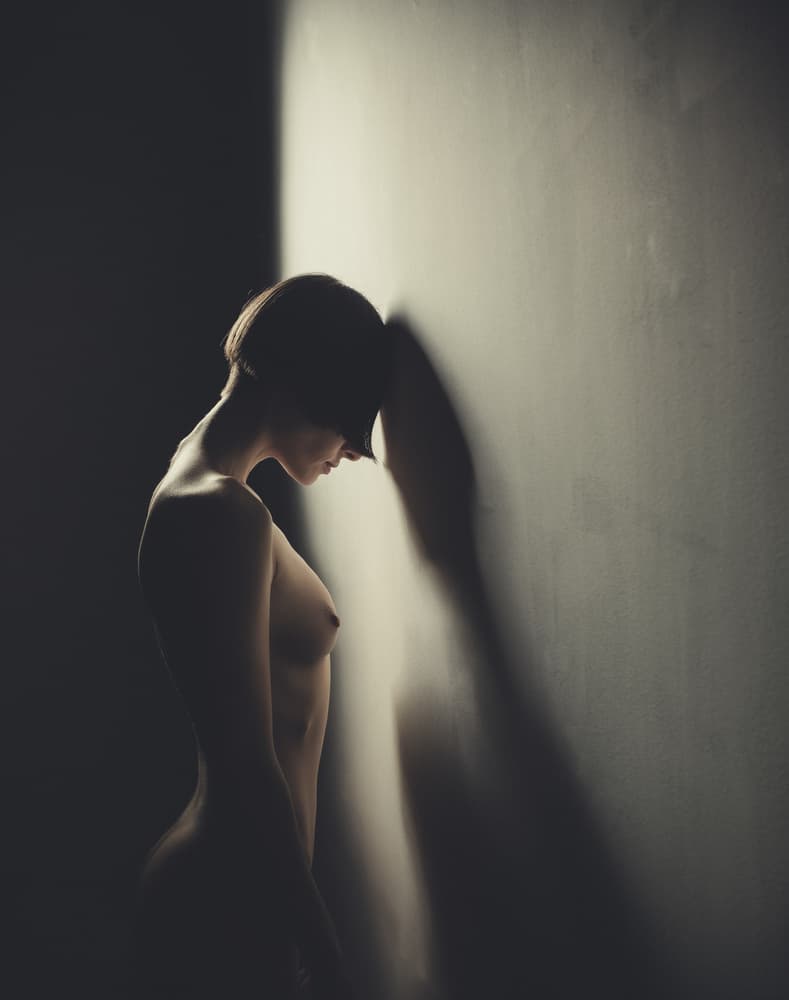 Pensive Nude Silhouette by Kalynsky — canvas wall art