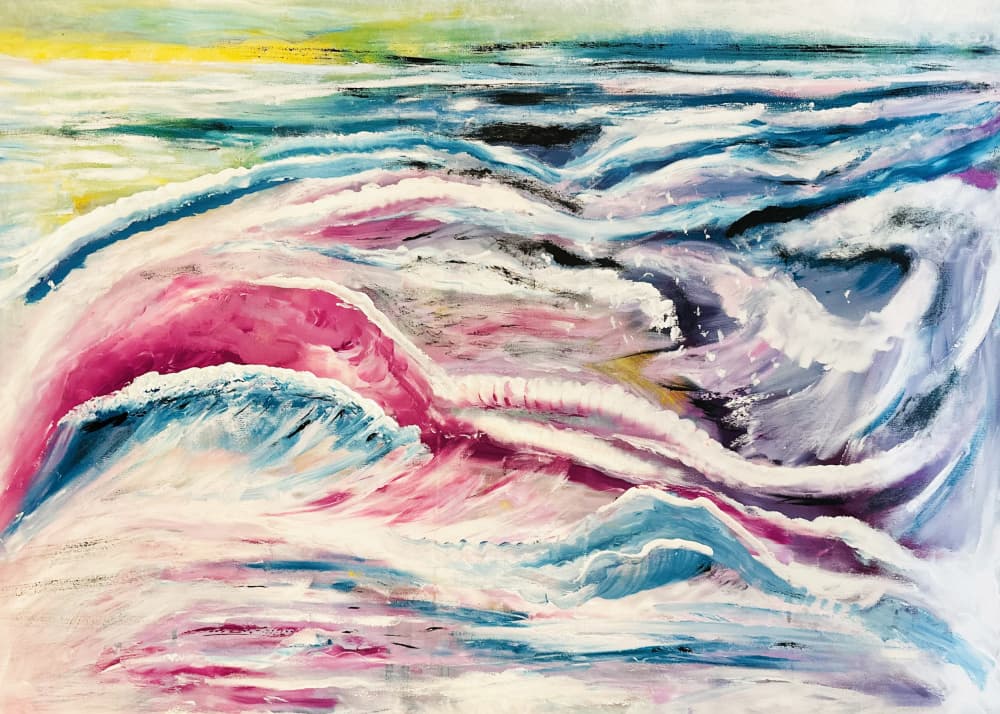 Vibrant Ocean Waves by Annika Tiren — canvas wall art