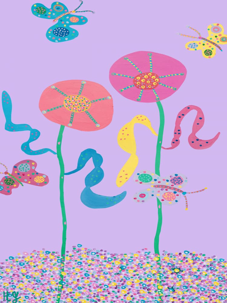 Whimsical Dot Garden by Helen Joynson — canvas wall art