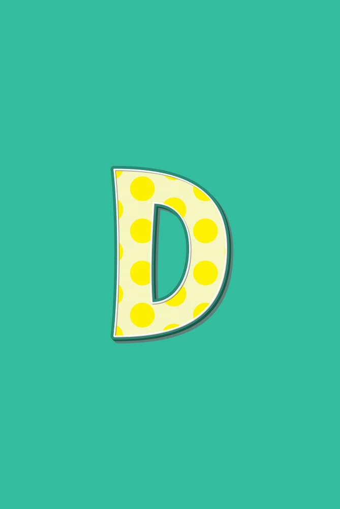 Playful Polka Dot D by Oju Design — canvas wall art