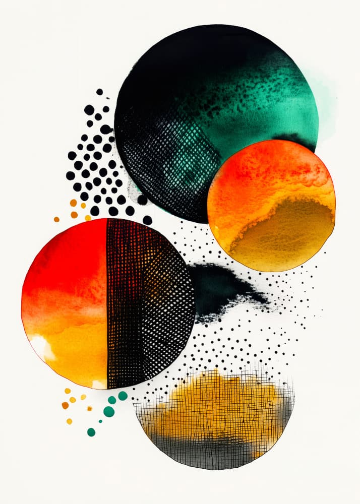 Vibrant Textured Circles by Justyna Jaszke — canvas wall art