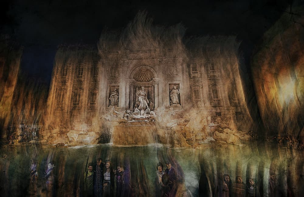 Ethereal Trevi Fountain by Jan van der Linden — canvas wall art