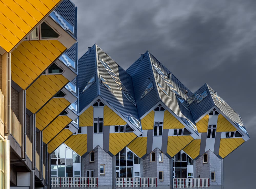 Yellow Cube Architecture by Theo Luycx — canvas wall art