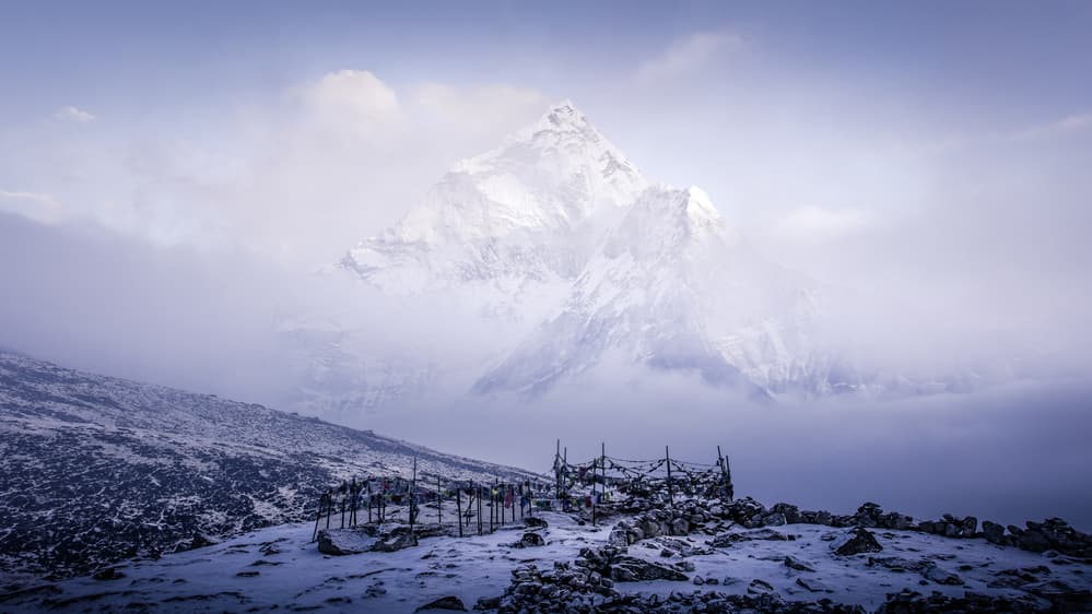 Misty Himalayan Peaks by qiye — canvas wall art