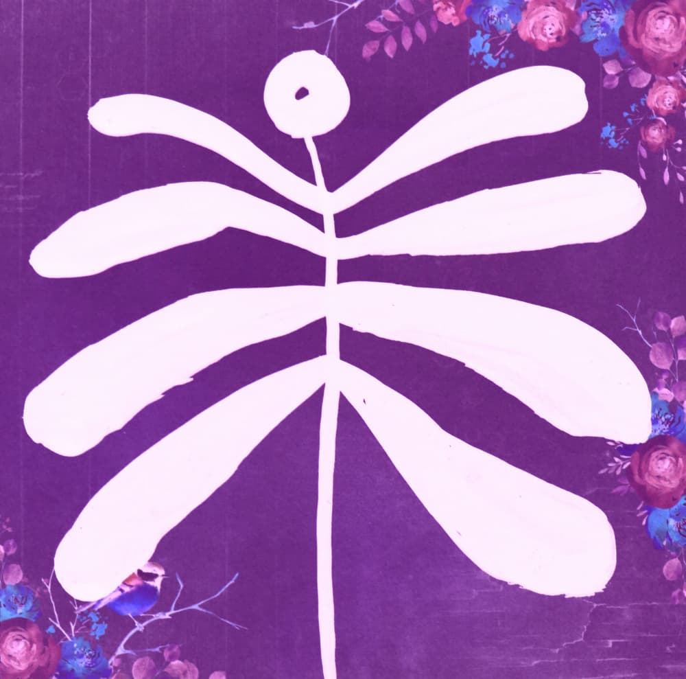 Whimsical Purple Botanical by Santhosh ch — canvas wall art